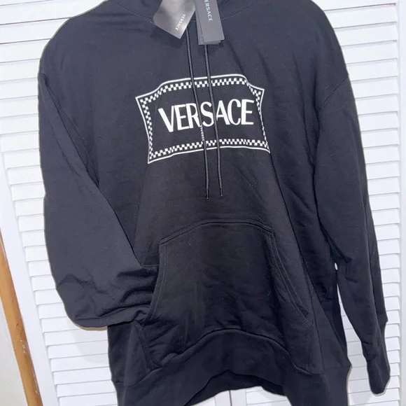 Versace Embroidered Logo Hoodie